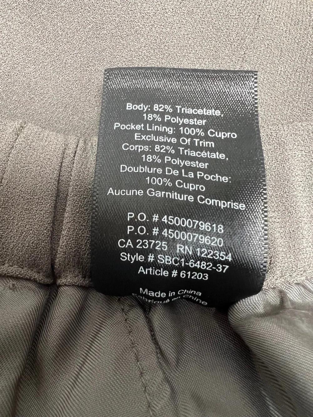 Aritzia Babaton Conan Crepe Dress/Casual Pants size L Taupe Athleisure Weekend